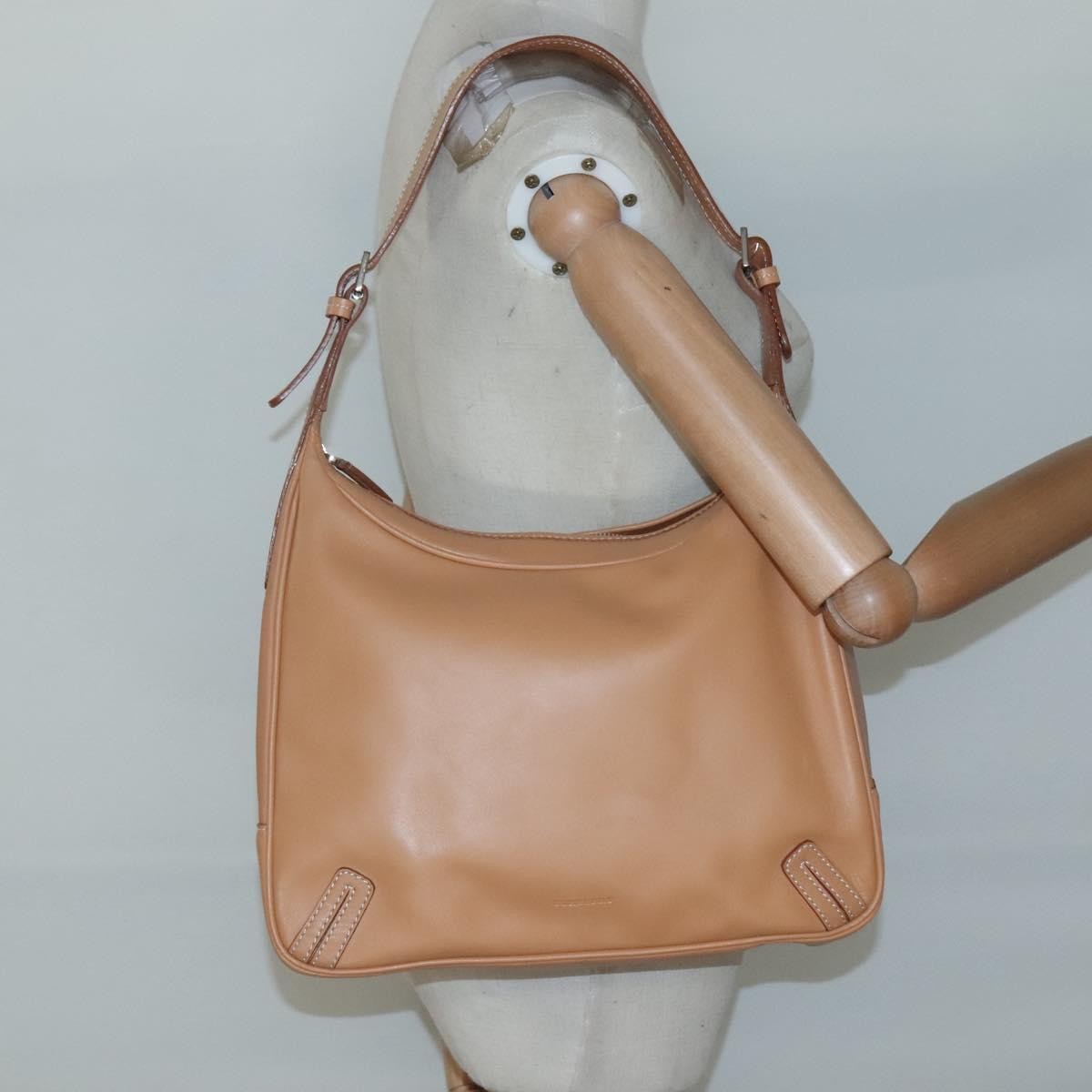 Burberry Shoulder Leather Beige Leather Shoulder Bag Bag (Pre-Owned)