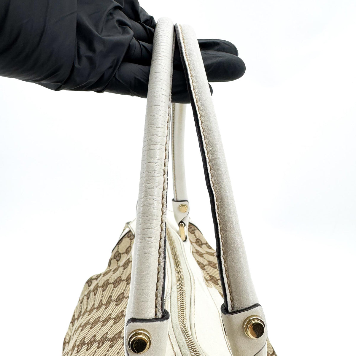 Gucci D-Ring Gg Canvas Beige Canvas Shoulder Bag Bag (Pre-Owned)