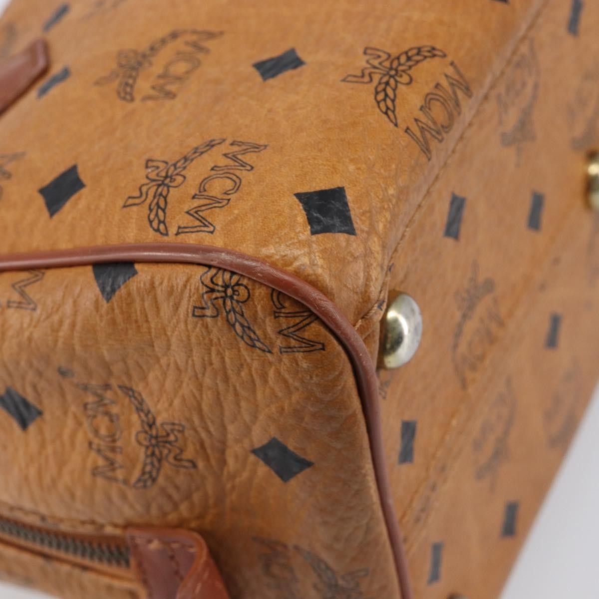 MCM Visetos Logogramme Leather Brown Leather Handbag (Pre-Owned)