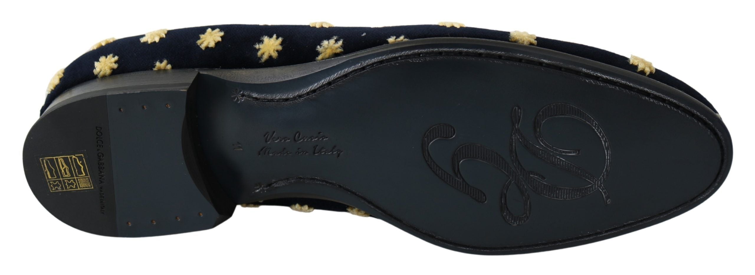 Dolce & Gabbana Blue Velvet Crown Slippers Loafers Men's Shoes