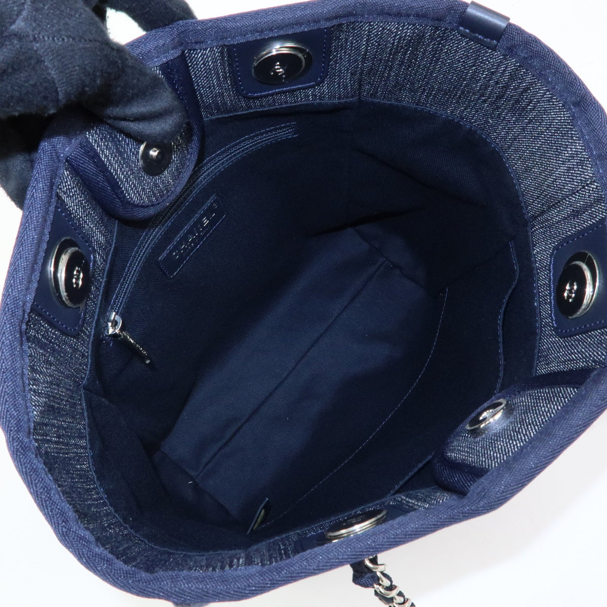 Chanel Deauville Denim Blue Denim_Jeans Tote Bag Bag (Pre-Owned)