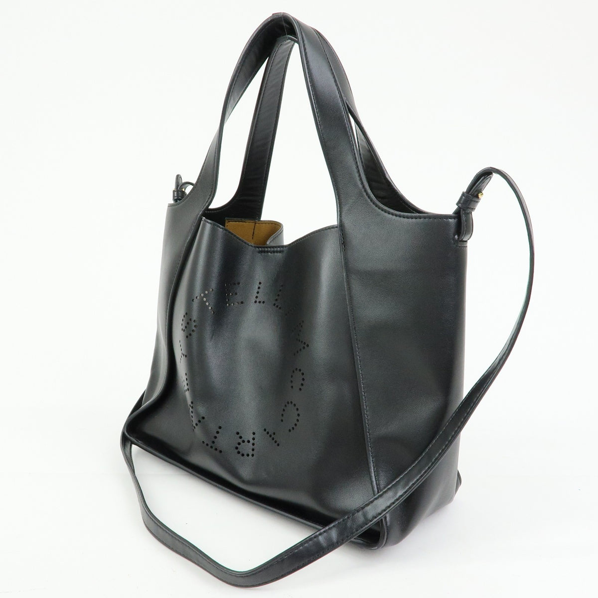 Stella Mccartney Alter Faux Leather Black Synthetic Tote Bag Bag (Pre-Owned)