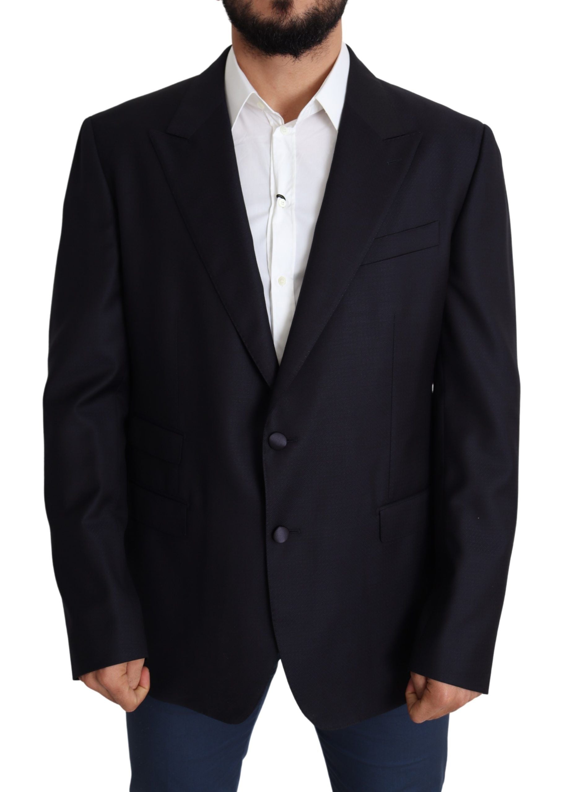 Dolce & Gabbana Black Wool Single Breasted NAPOLI Men's Blazer