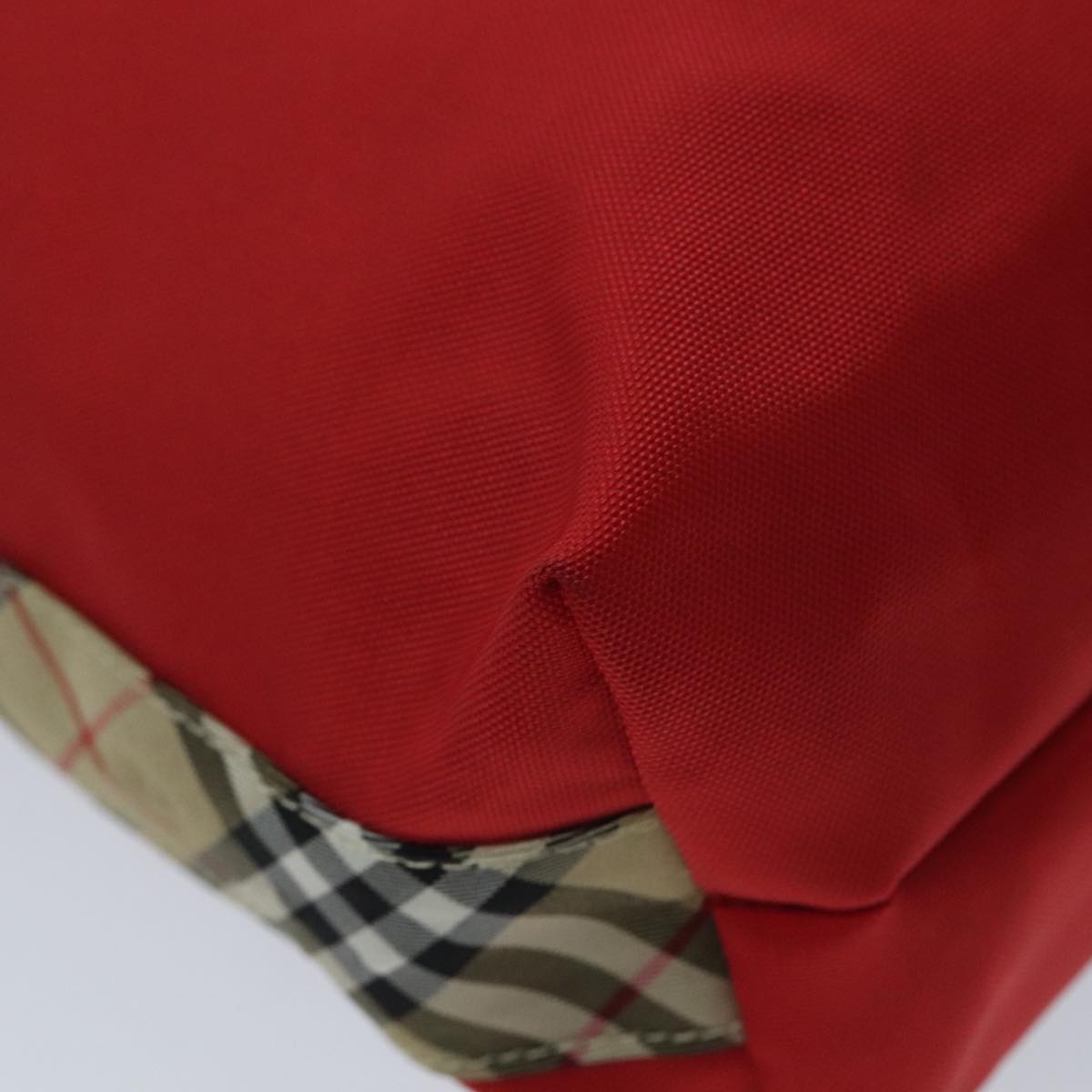 Burberry Nova Check Red Synthetic Handbag (Pre-Owned)