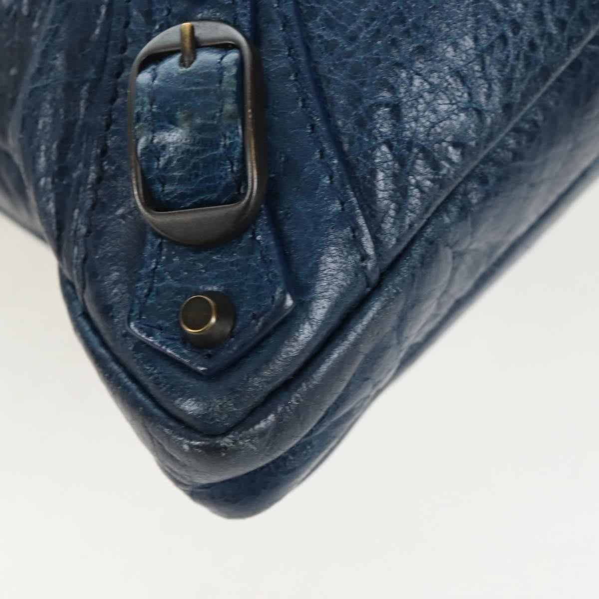 Balenciaga Flat Crossbody Classic Studs Leather Navy Leather Crossbody Bag Bag (Pre-Owned)