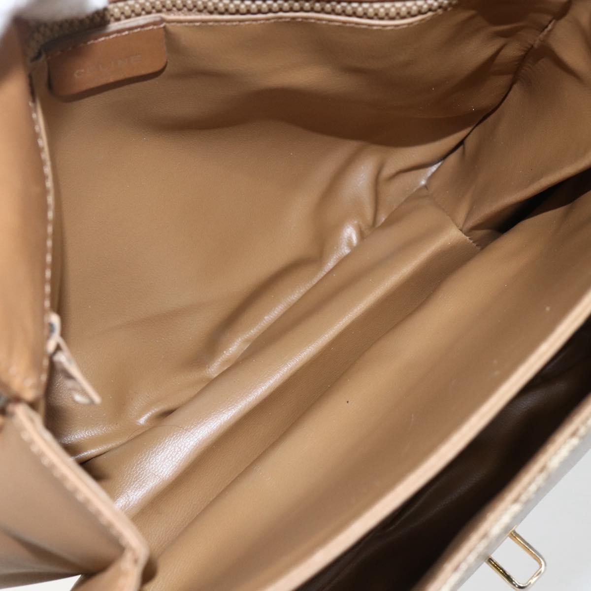 Celine Vintage Macadam Canvas And Leather Beige Canvas Shoulder Bag Bag (Pre-Owned)