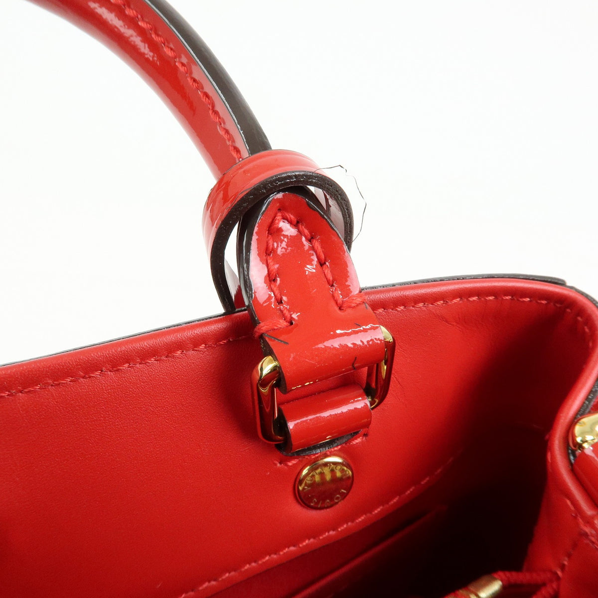 Louis Vuitton Montaigne Monogram Vernis Red Patent_Leather Handbag (Pre-Owned)
