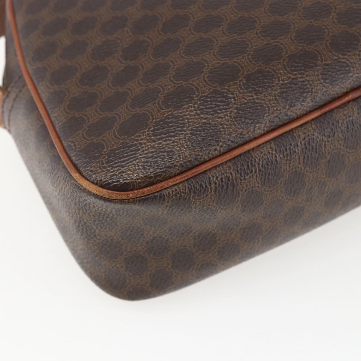 Celine Vintage Macadam Canvas And Leather Brown Canvas Shoulder Bag Bag (Pre-Owned)