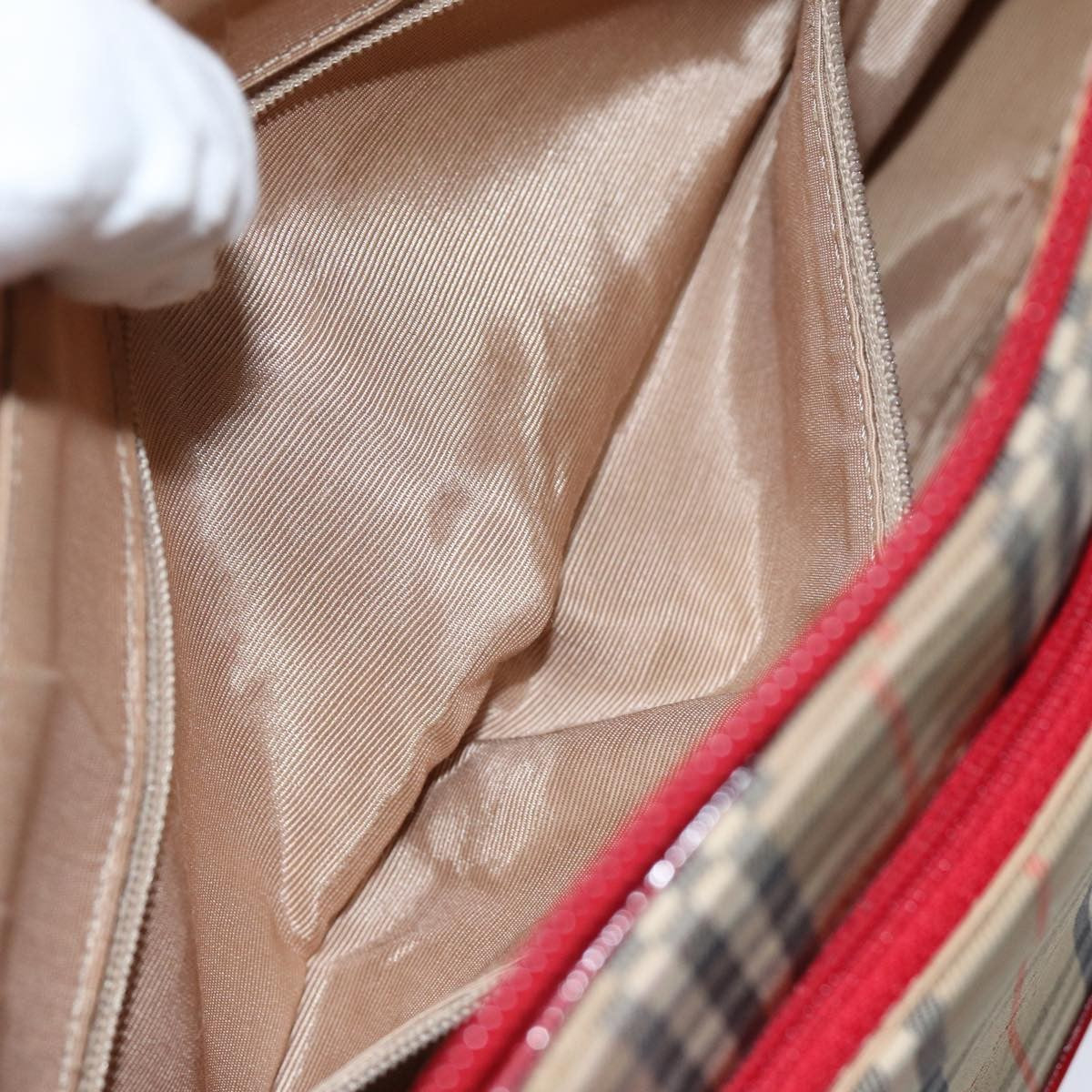 Burberry Nova Check Nova Check Canvas Beige Canvas Handbag (Pre-Owned)