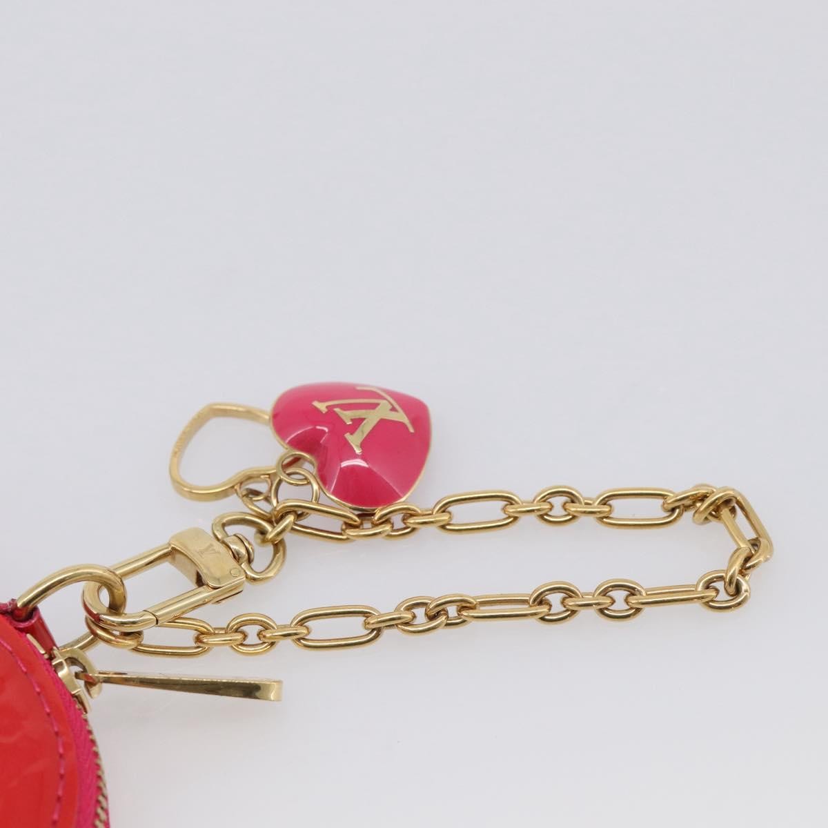 Louis Vuitton Heart Coin Purse Monogram Vernis Pink Patent_Leather Clutche & Pouche Bag (Pre-Owned)