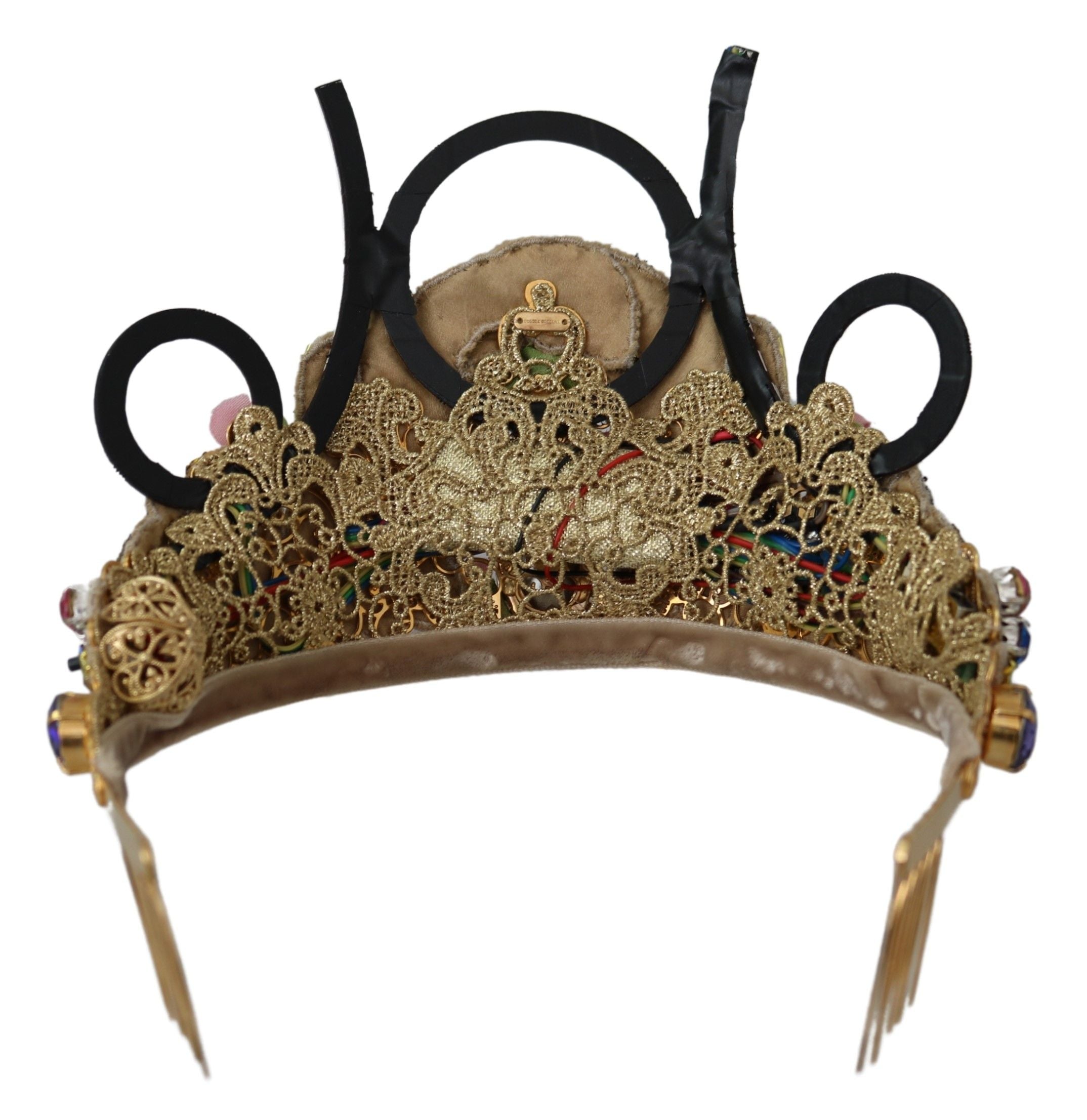 Dolce & Gabbana Stunning Crystal Diadem Tiara - Gold Women's Multicolor