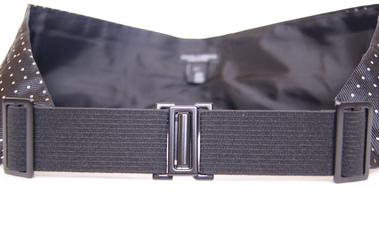 Dolce & Gabbana Elegant Black Silk Polka Dot Men's Cummerbund