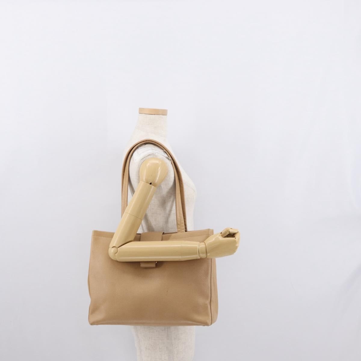 Salvatore Ferragamo Vala Tote Leather Beige Leather Tote Bag Bag (Pre-Owned)