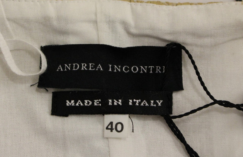 Andrea Incontri Exclusive Silk-Blend Beige Off-Shoulder Women's Top