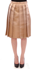 Andrea Incontri Elegant Silk Pleated Knee-Length Women's Skirt
