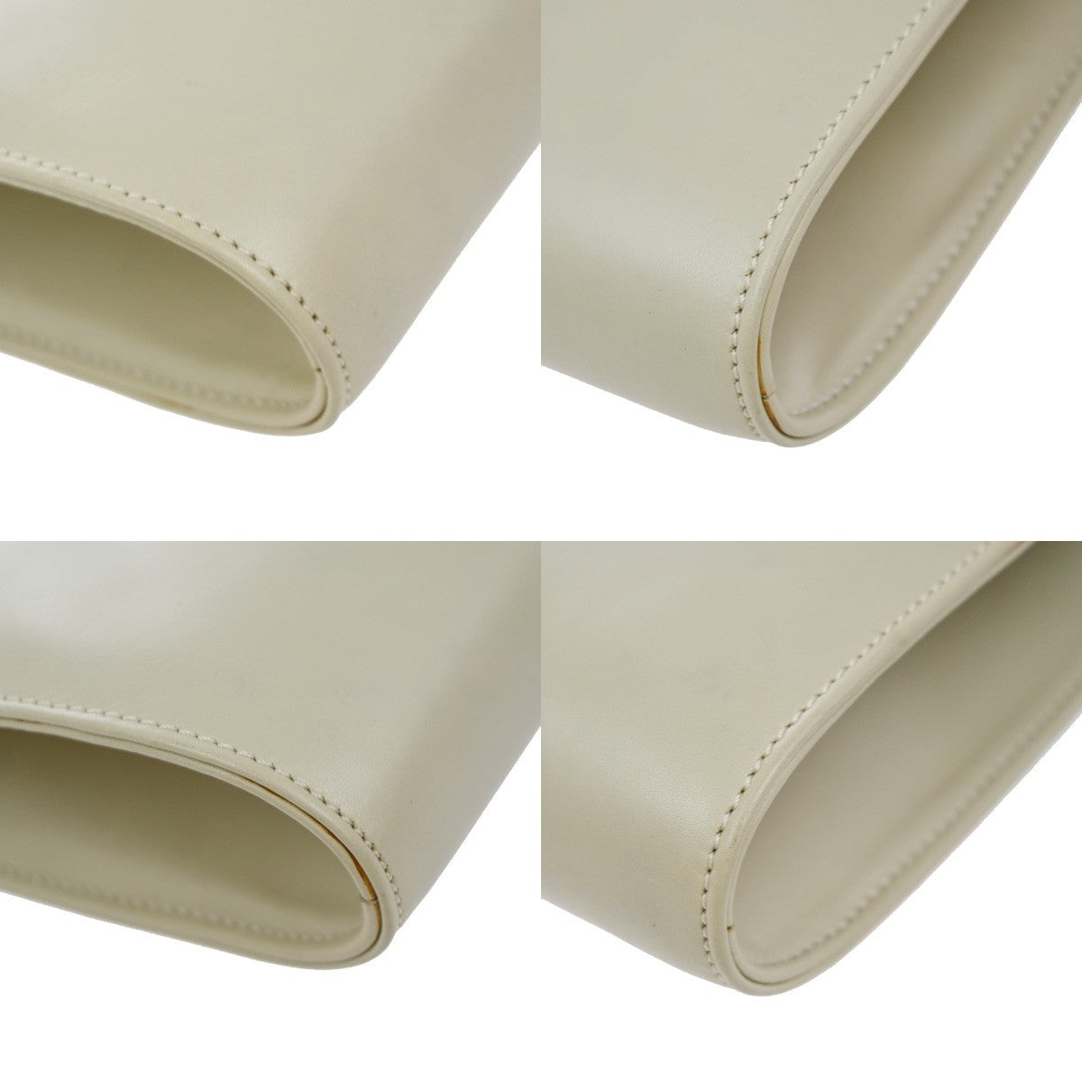 Celine Vintage Leather White Leather Shoulder Bag Bag (Pre-Owned)