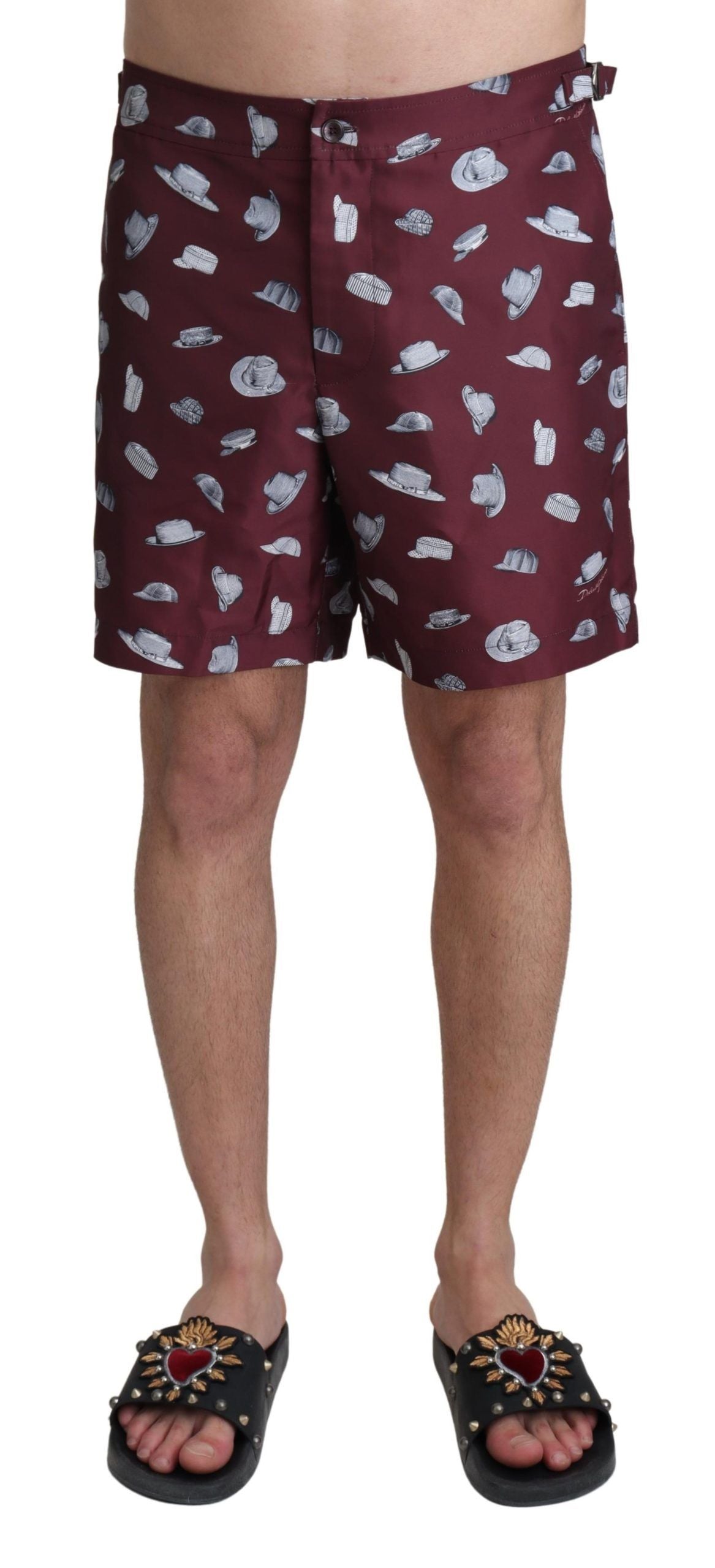 Dolce & Gabbana Elegant Maroon Swim Men's Trunks