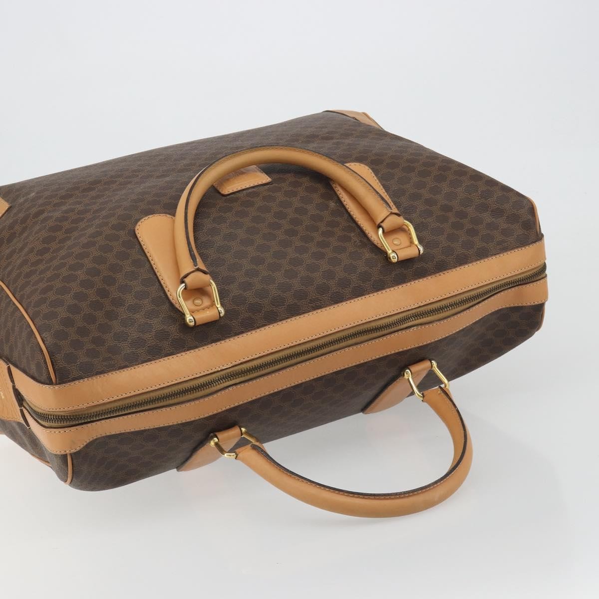 Celine Boston Macadam Canvas Brown Pvc Travel Bag Bag (Pre-Owned)