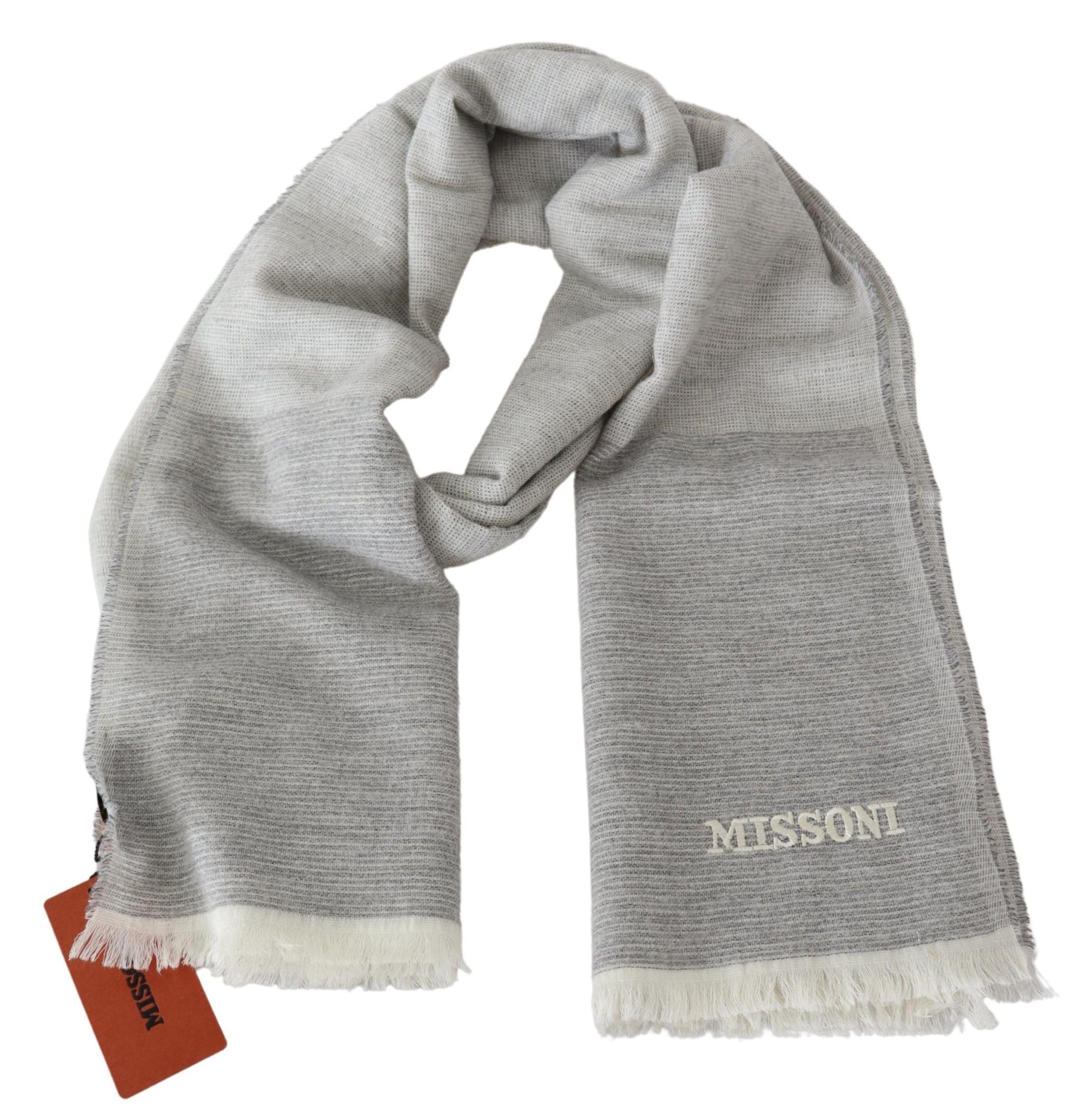 Missoni Beige 100% Wool Unisex Neck Wrap Men's Scarf