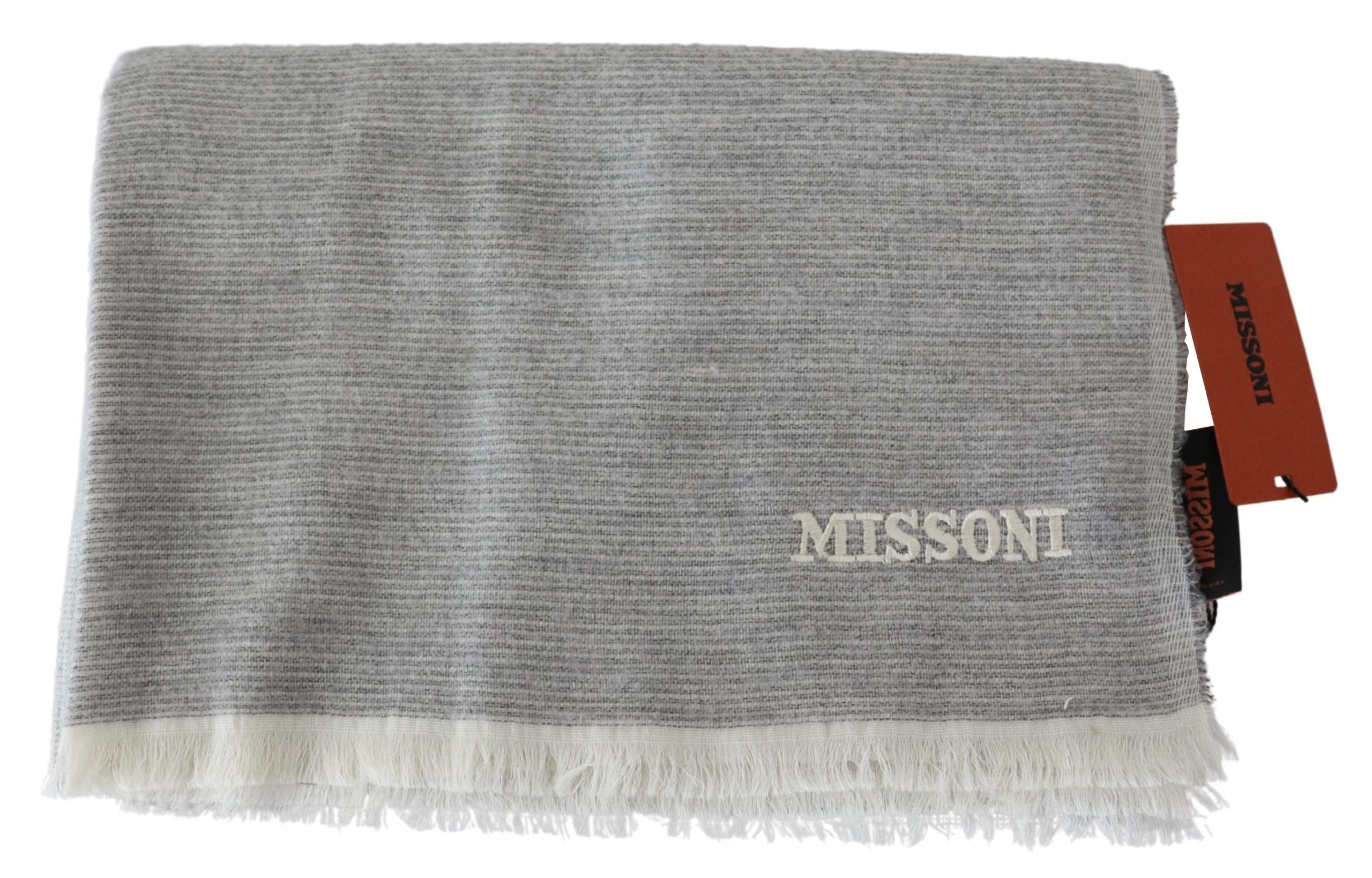 Missoni Beige 100% Wool Unisex Neck Wrap Men's Scarf