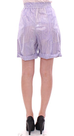 Licia Florio Elegant Purple Viscose Shorts - Side Zip Women's Closure