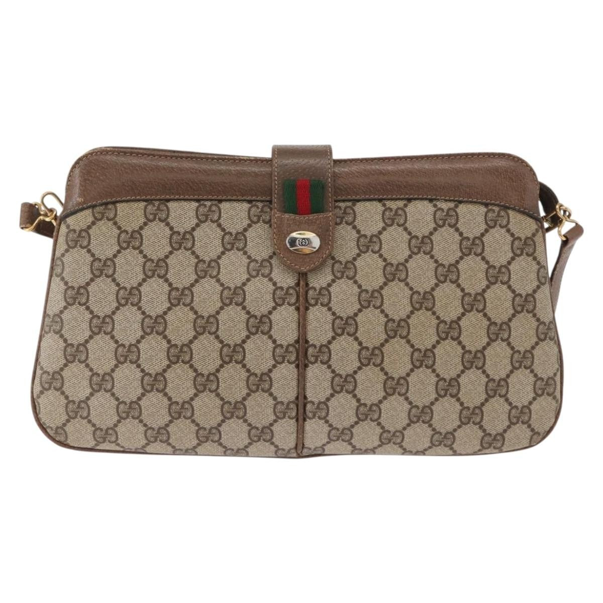Gucci Vintage Gg Coated Canvas Beige Pvc Shoulder Bag Bag (Pre-Owned)