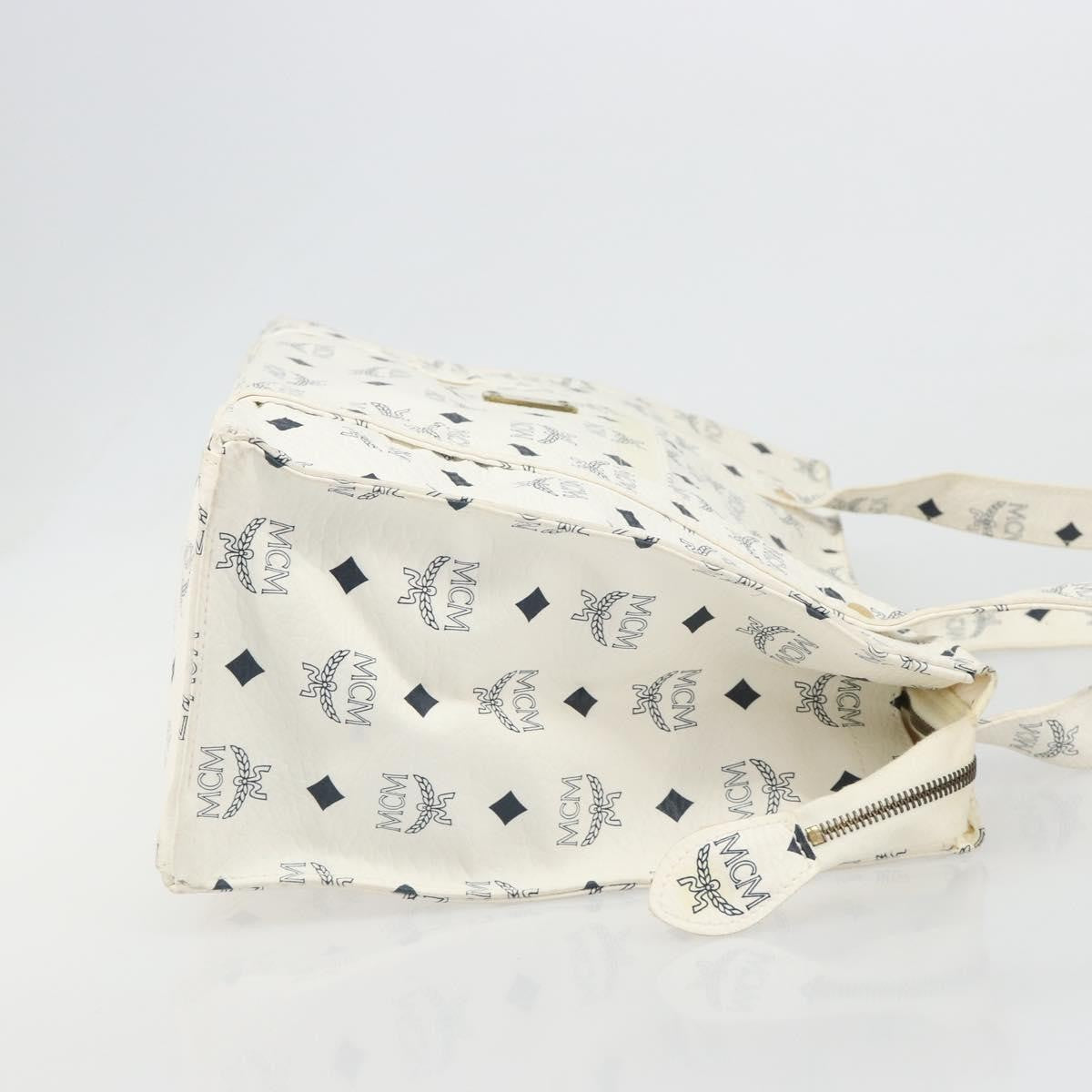 MCM Vintage Leather White Leather Shoulder Bag Bag (Pre-Owned)