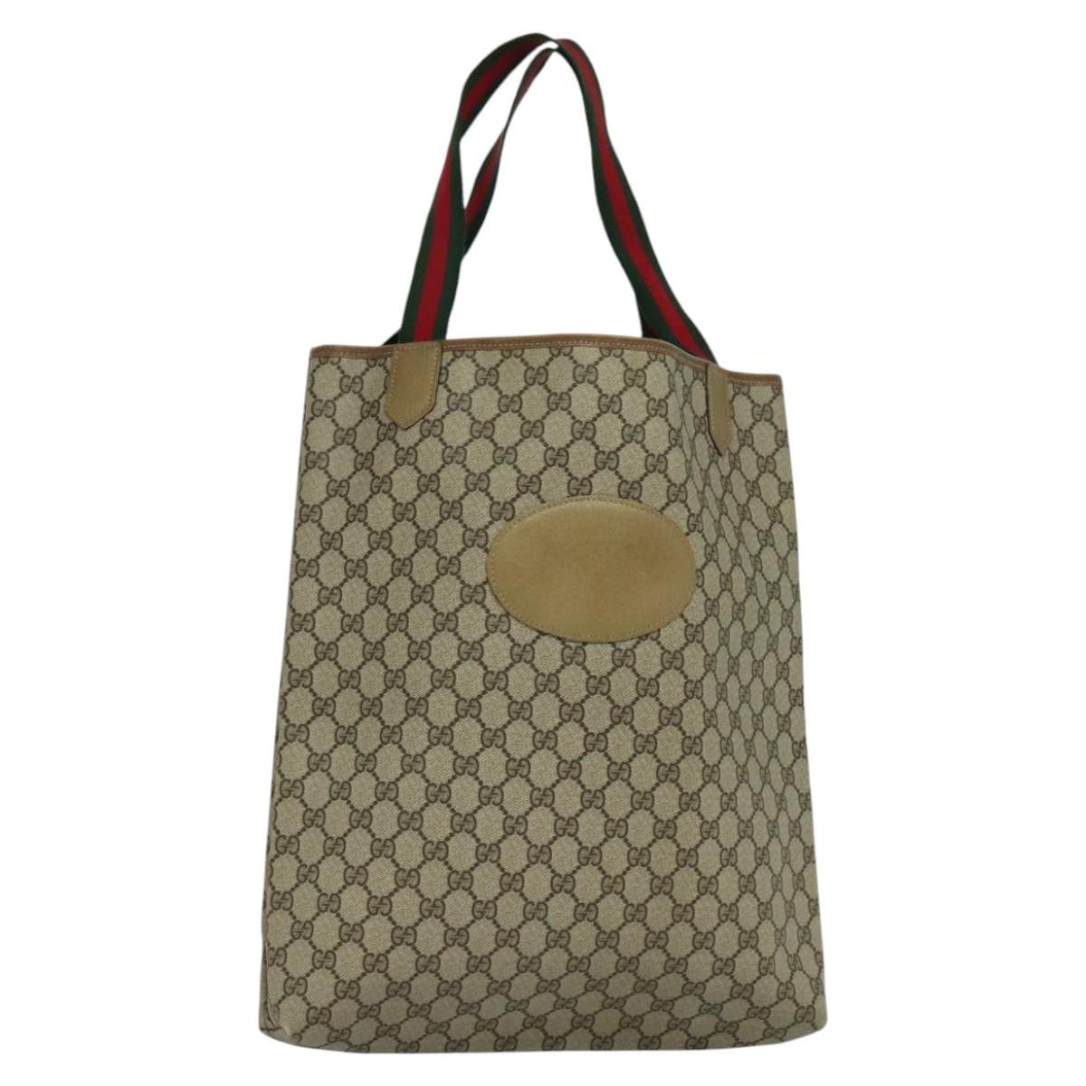 Gucci Sherry Beige Canvas Tote Bag (Pre-Owned)