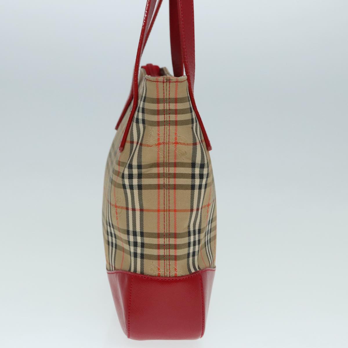 Burberry Nova Check Beige Canvas Handbag (Pre-Owned)