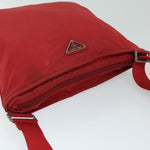 Prada Tessuto Red Synthetic Shoulder Bag (Pre-Owned)