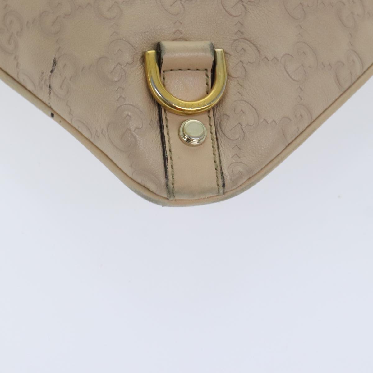 Gucci Guccissima Beige Canvas Shoulder Bag (Pre-Owned)