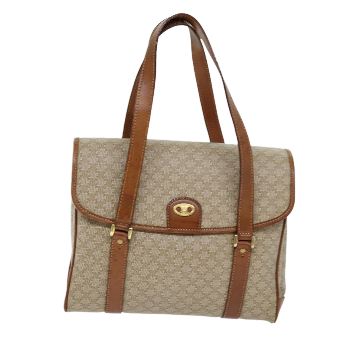 Céline Macadam Beige Canvas Shoulder Bag (Pre-Owned)