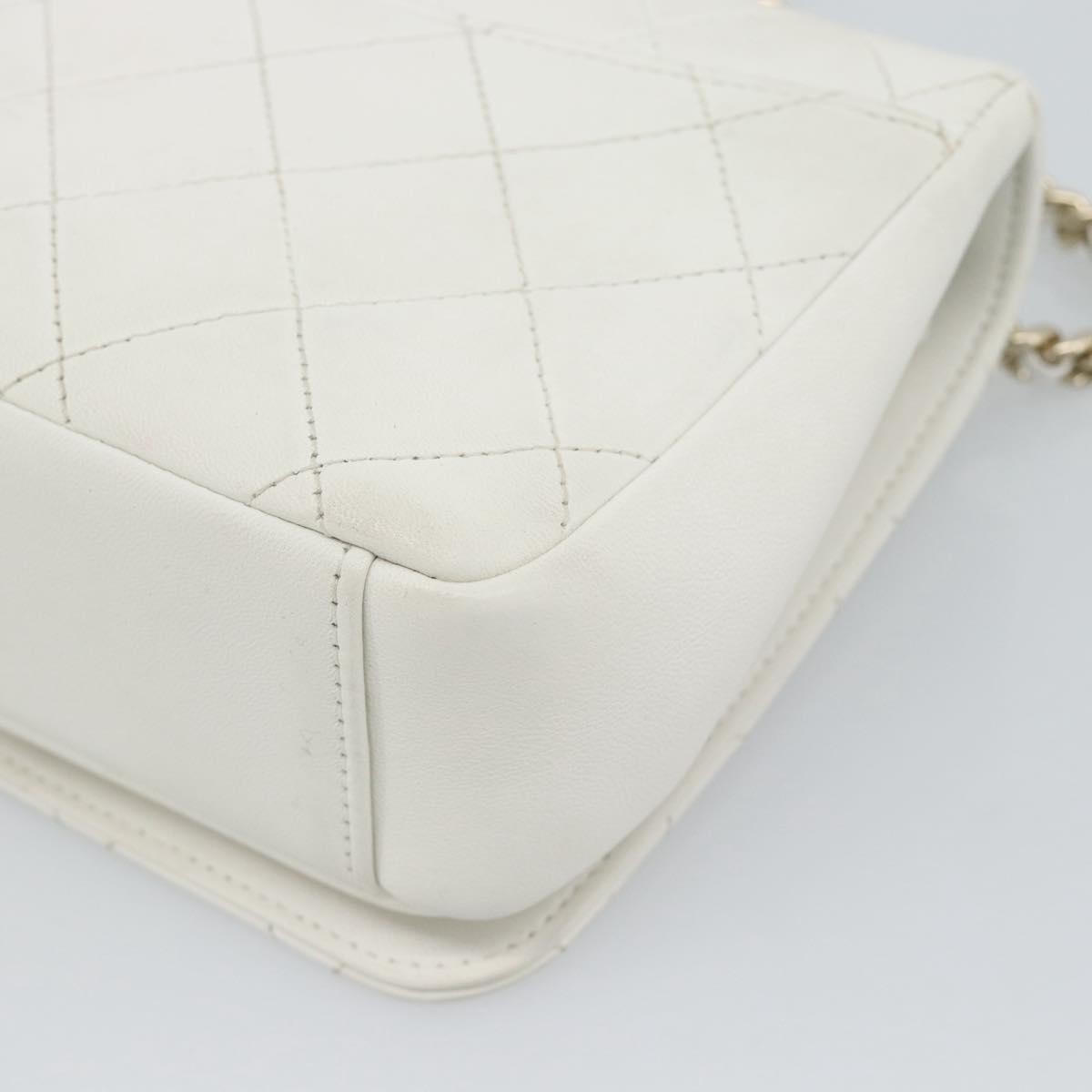 Chanel Beauty Begins Flap Quilted Lambskin White Leather Shoulder Bag Bag (Pre-Owned)