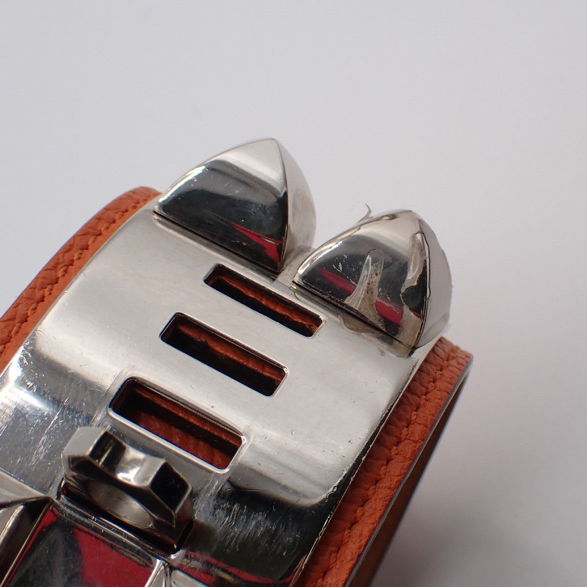 Hermes Collier De Chien Leather Orange Leather Bracelet Jewelry (Pre-Owned)