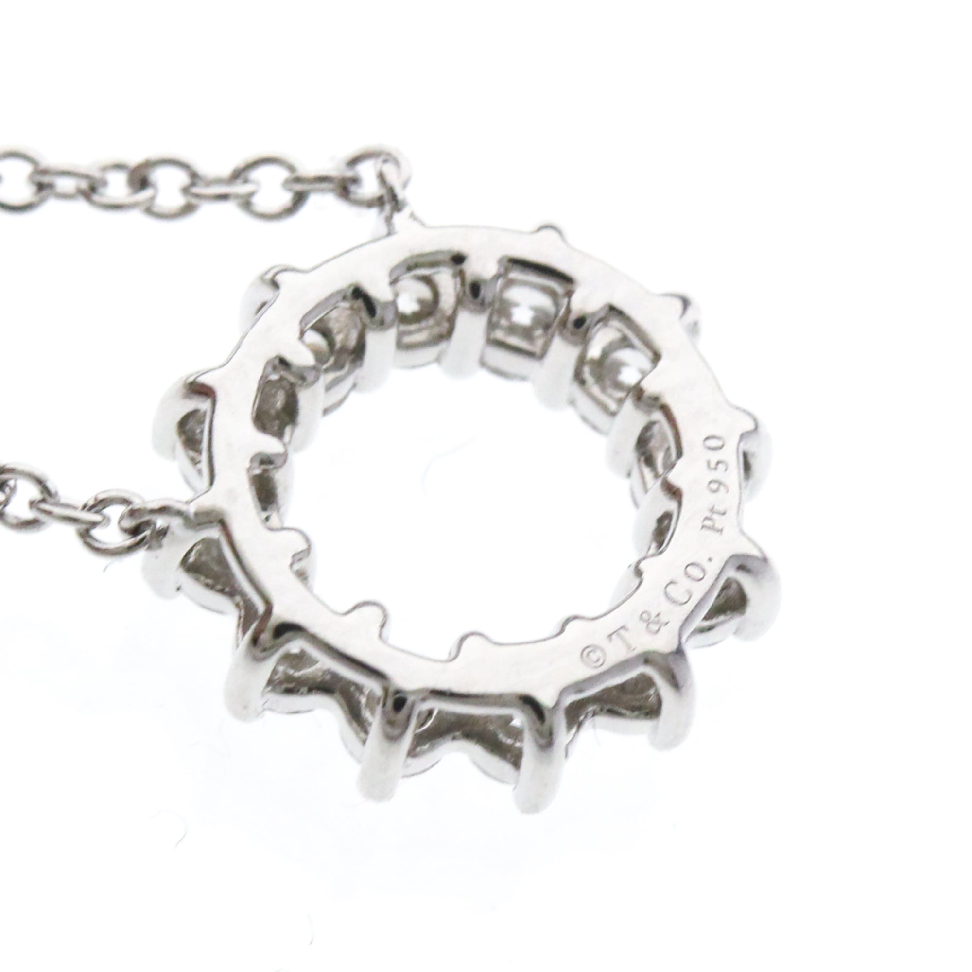 Tiffany & Co. Open Circle Pendant Platinum With Diamonds Silver Platinum Necklace Jewelry (Pre-Owned)