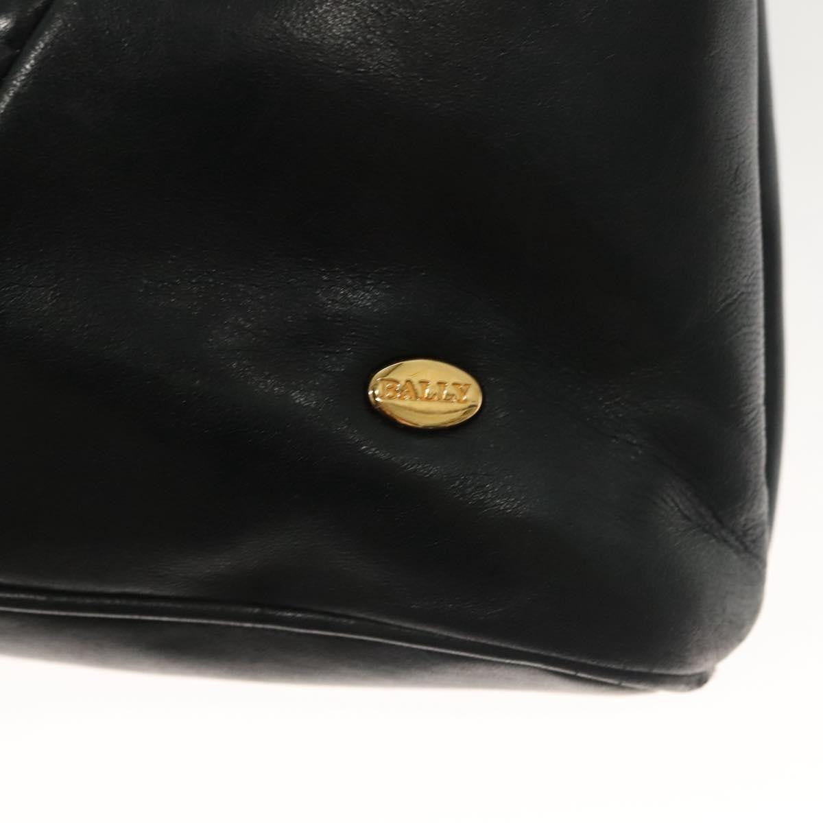 Bally Vintage Quilted Leather Black Leather Handbag (Pre-Owned)