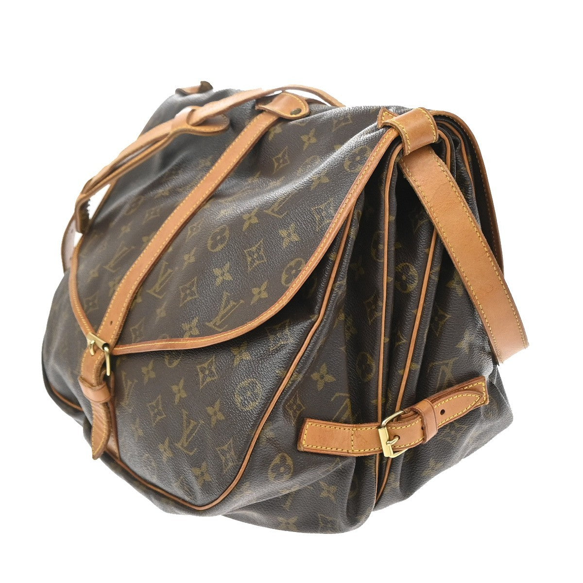 Louis Vuitton Saumur Monogram Brown Canvas Shoulder Bag Bag (Pre-Owned)