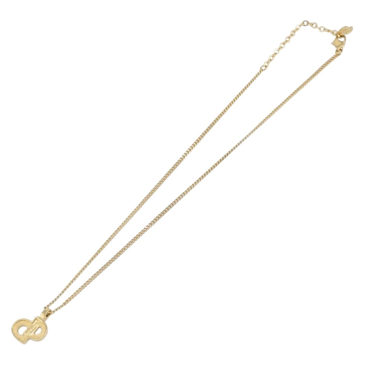 Christian Dior Cd Pendant Metal Gold Metal Necklace Jewelry (Pre-Owned)