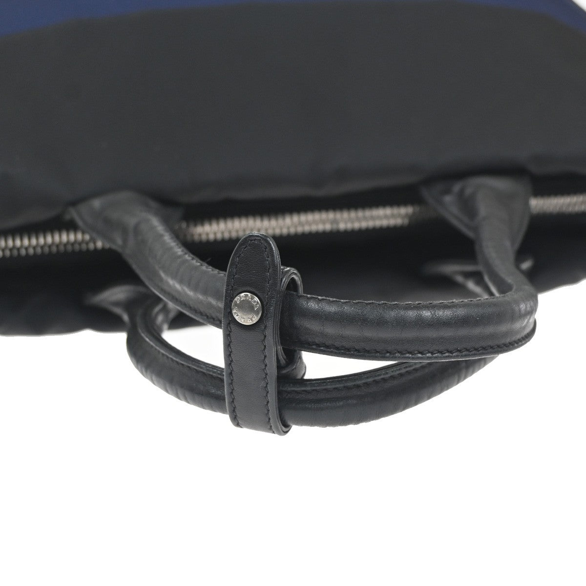 Prada Convertible Double Tote Tessuto Black Nylon Handbag (Pre-Owned)