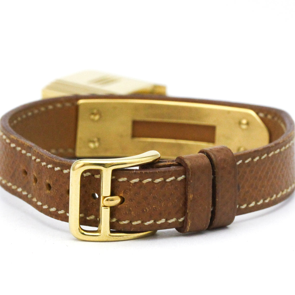 Hermes Kelly Quartz Plated Metal And Leather Watch (Pre-Owned)
