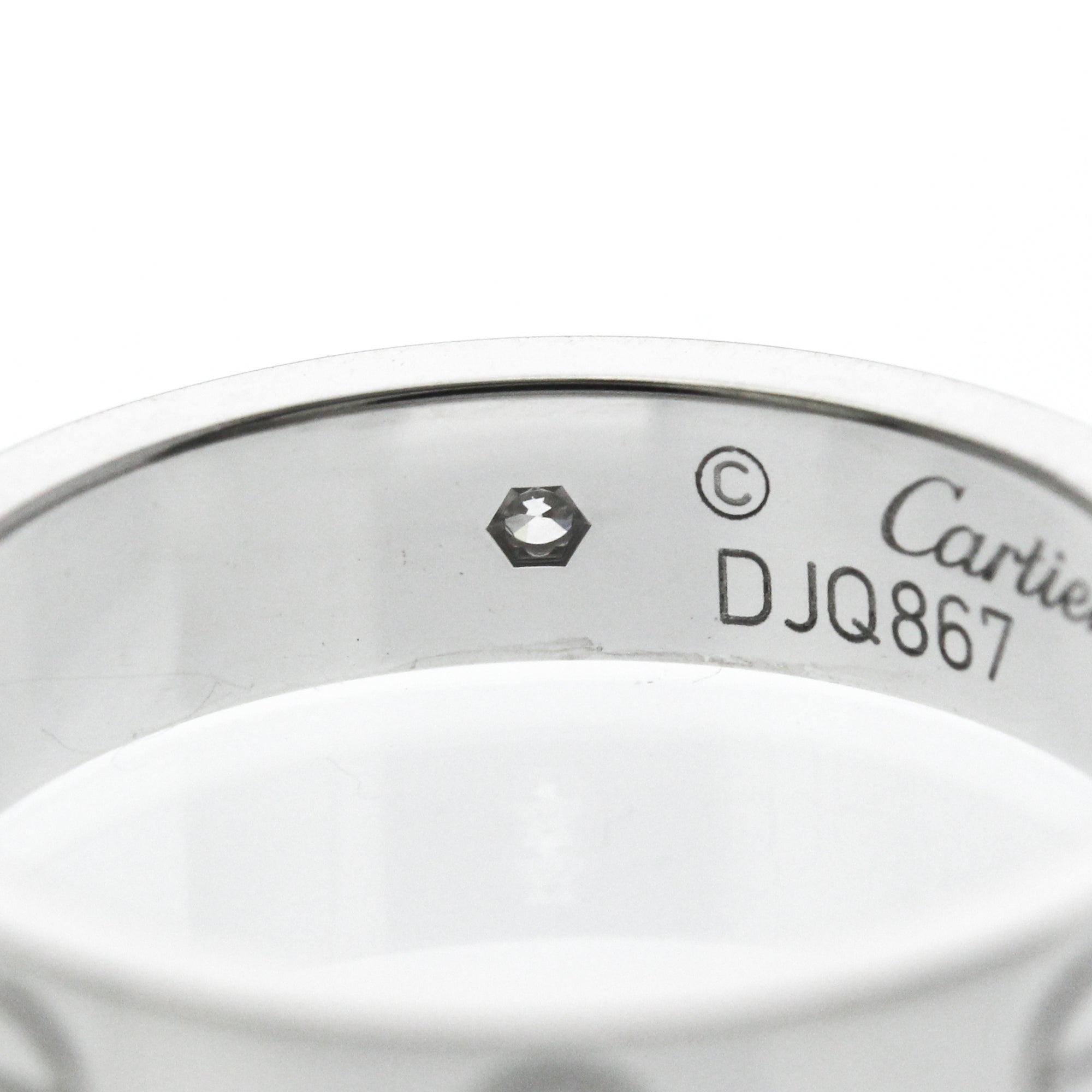 Cartier Love Wedding Band 1 Diamond 18K White Gold With Diamond Silver White_Gold Ring Jewelry (Pre-Owned)