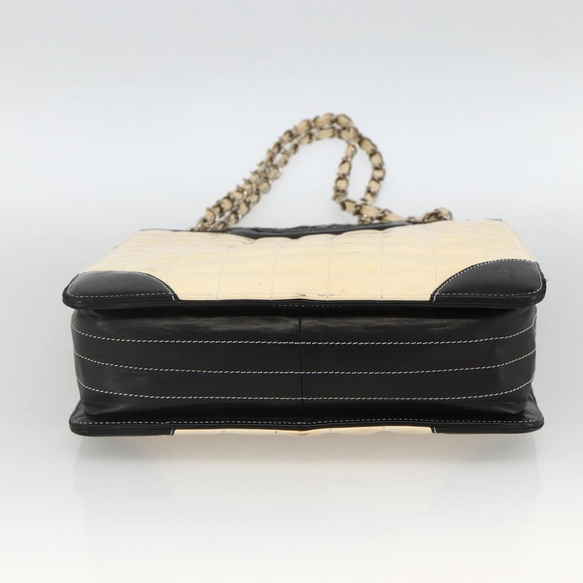 Chanel Chocolate Bar Shopping Tote Quilted Patent Beige Patent_Leather Shoulder Bag Bag (Pre-Owned)