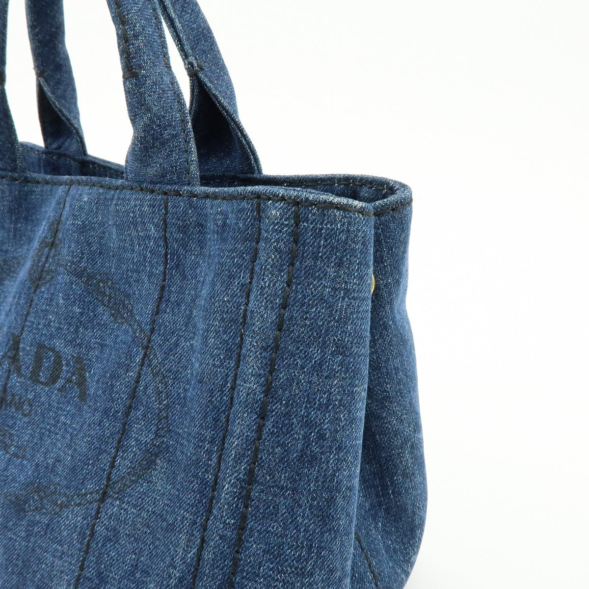 Prada Canapa Convertible Denim Blue Denim_Jeans Tote Bag Bag (Pre-Owned)