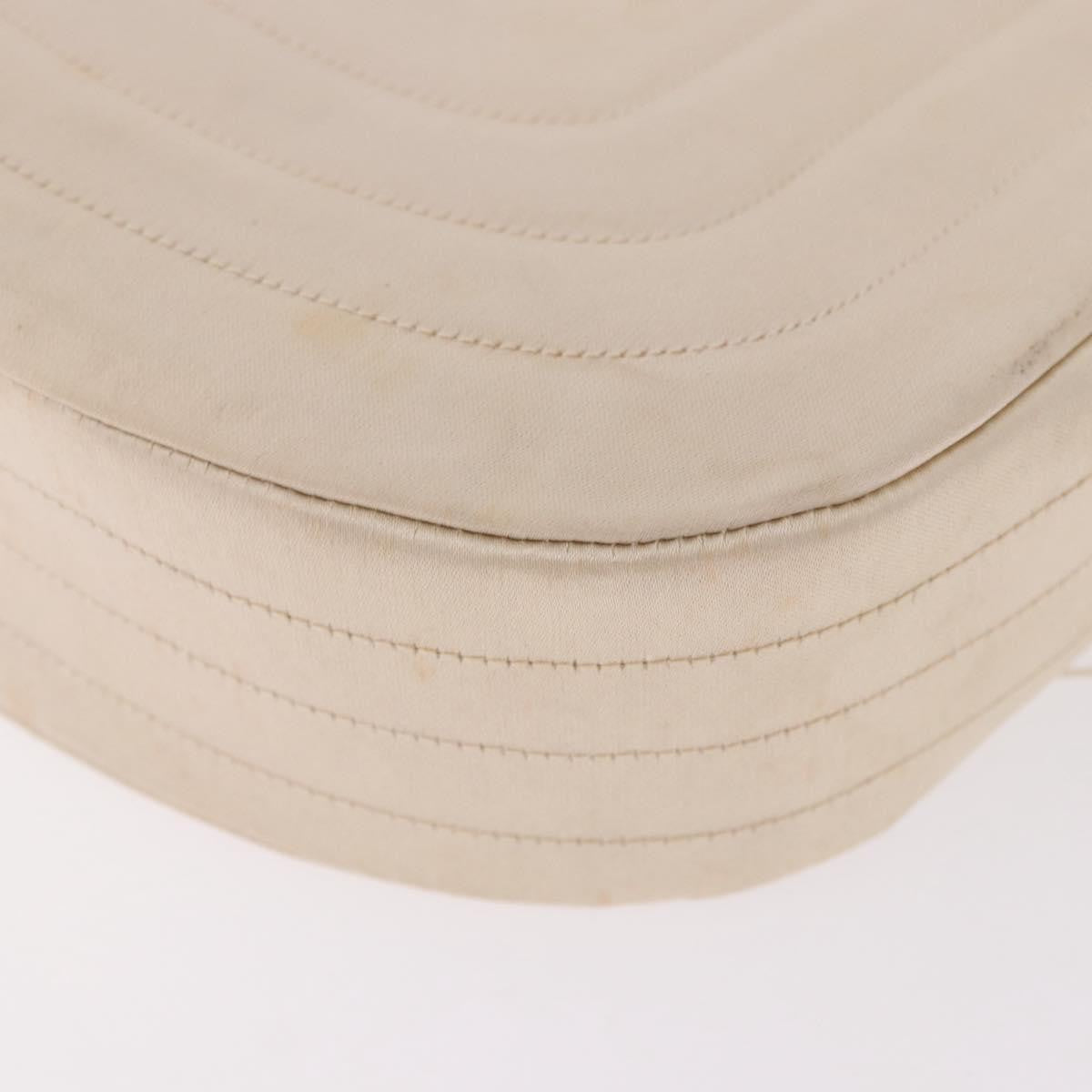 Chanel Vintage Round Flap Satin Beige Satin Shoulder Bag Bag (Pre-Owned)
