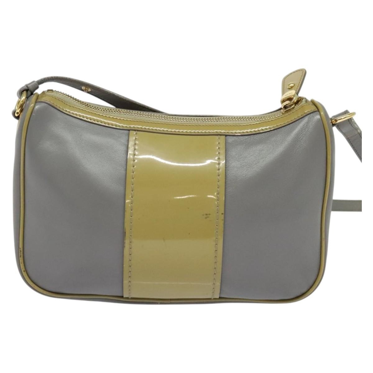 Salvatore Ferragamo Vala Leather Gray Leather Shoulder Bag Bag (Pre-Owned)