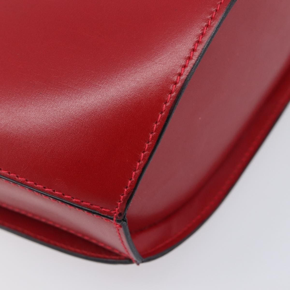 Bally Vintage Leather Red Leather Shoulder Bag Bag (Pre-Owned)