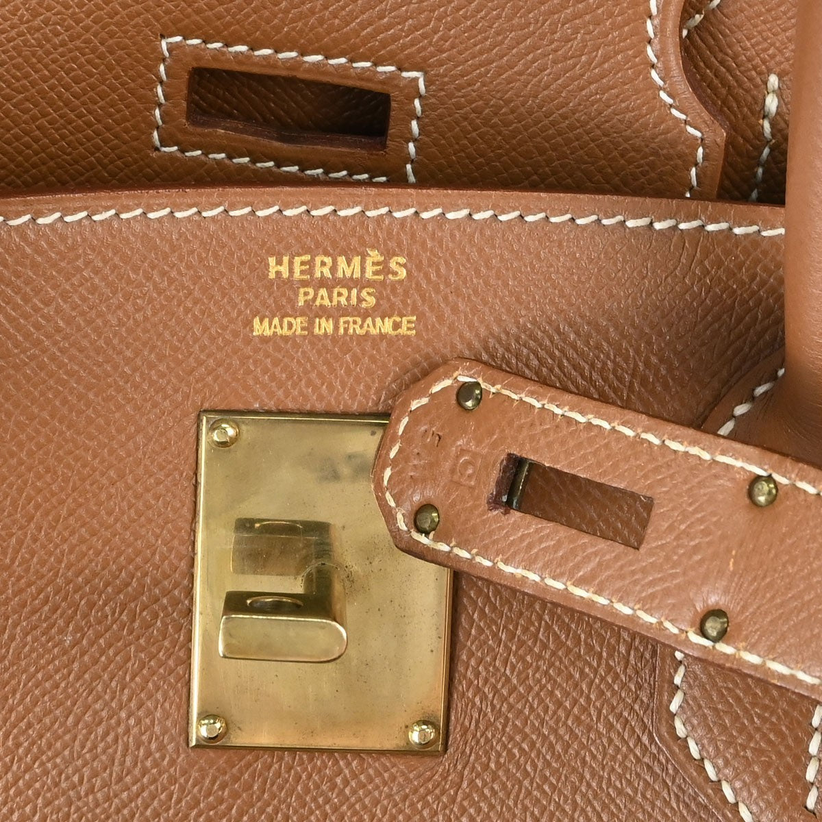 Hermes Birkin Brown Courchevel With Gold Hardware Brown Leather Handbag (Pre-Owned)