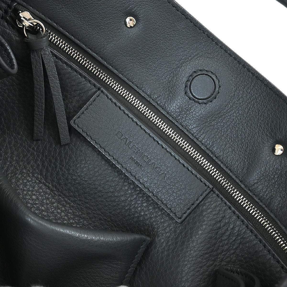 Balenciaga Papier A4 Zip Around Classic Studs Leather Gray Leather Tote Bag Bag (Pre-Owned)