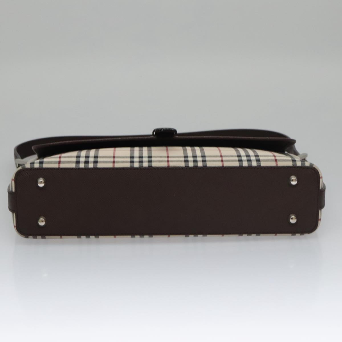 Burberry Nova Check Beige Canvas Shoulder Bag (Pre-Owned)
