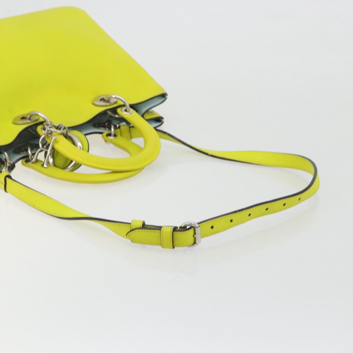 Christian Dior Diorissimo Tote Smooth Calfskin Yellow Leather Handbag (Pre-Owned)